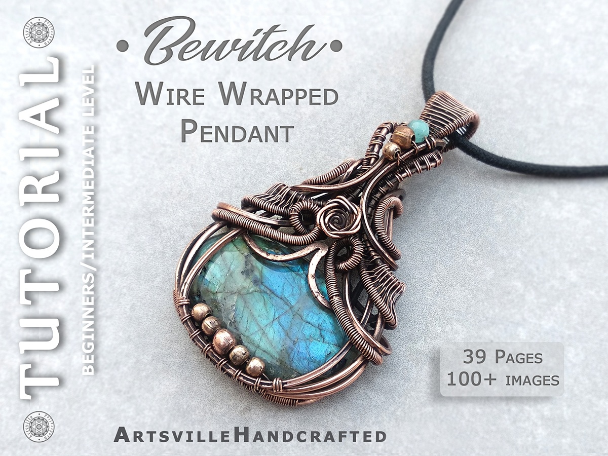 Blue Moon-Wire Wrapped Pendant Tutorial-Learn Wire Wrapping