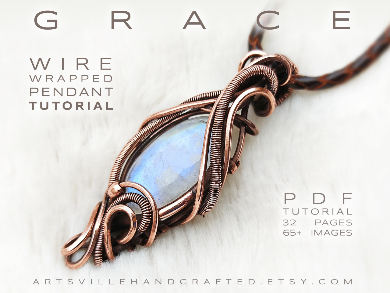 Blue Moon-Wire Wrapped Pendant Tutorial-Learn Wire Wrapping
