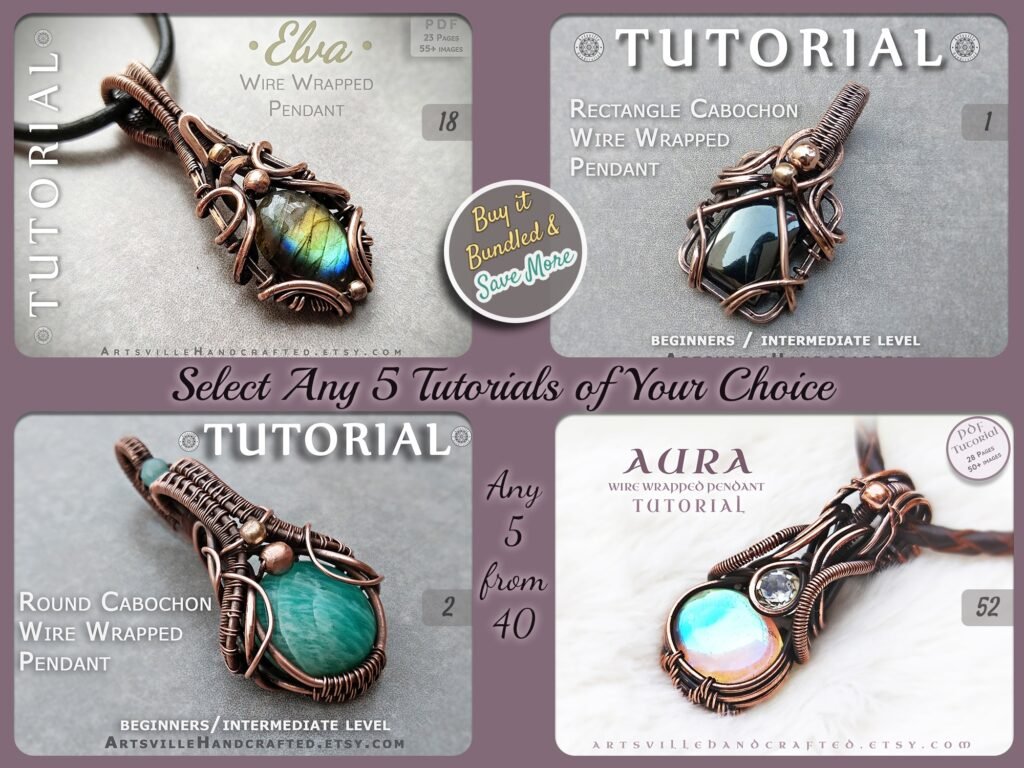 Any 5 Tutorials of YOUR CHOICE Bundle : 5 Wire Wrapping Tutorial - Wire ...