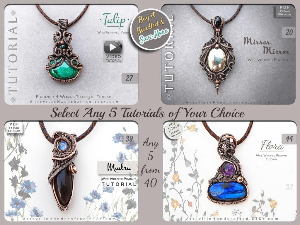 Any 5 Tutorials of YOUR CHOICE Bundle : 5 Wire Wrapping Tutorial - Wire ...