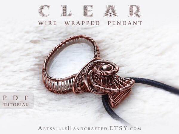 Wire wrap pendant tutorial to learn wire wrapping the gemstone crystal by artsvillehandcrafted. Instant download PDF format