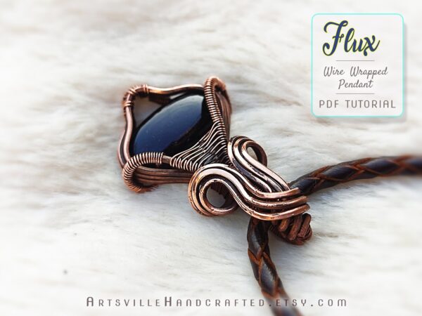 Wire work tutorial book to create Wire wrap pendant jewelry for beginners, PDF file instant download by artsvillehandcrafted