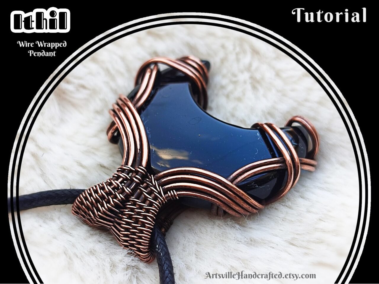 Wire Wrap Moon Shaped Stone Pendant Tutorial PDF Download