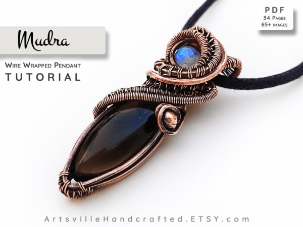 Wire wrap pendant tutorial to learn wire wrapping the gemstone crystal by artsvillehandcrafted. Instant download PDF format