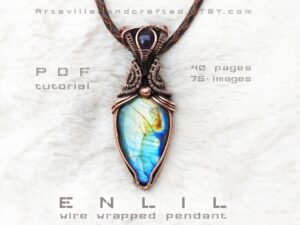 Wire wrap pendant tutorial to learn wire wrapping the gemstone crystal by artsvillehandcrafted. Instant download PDF format