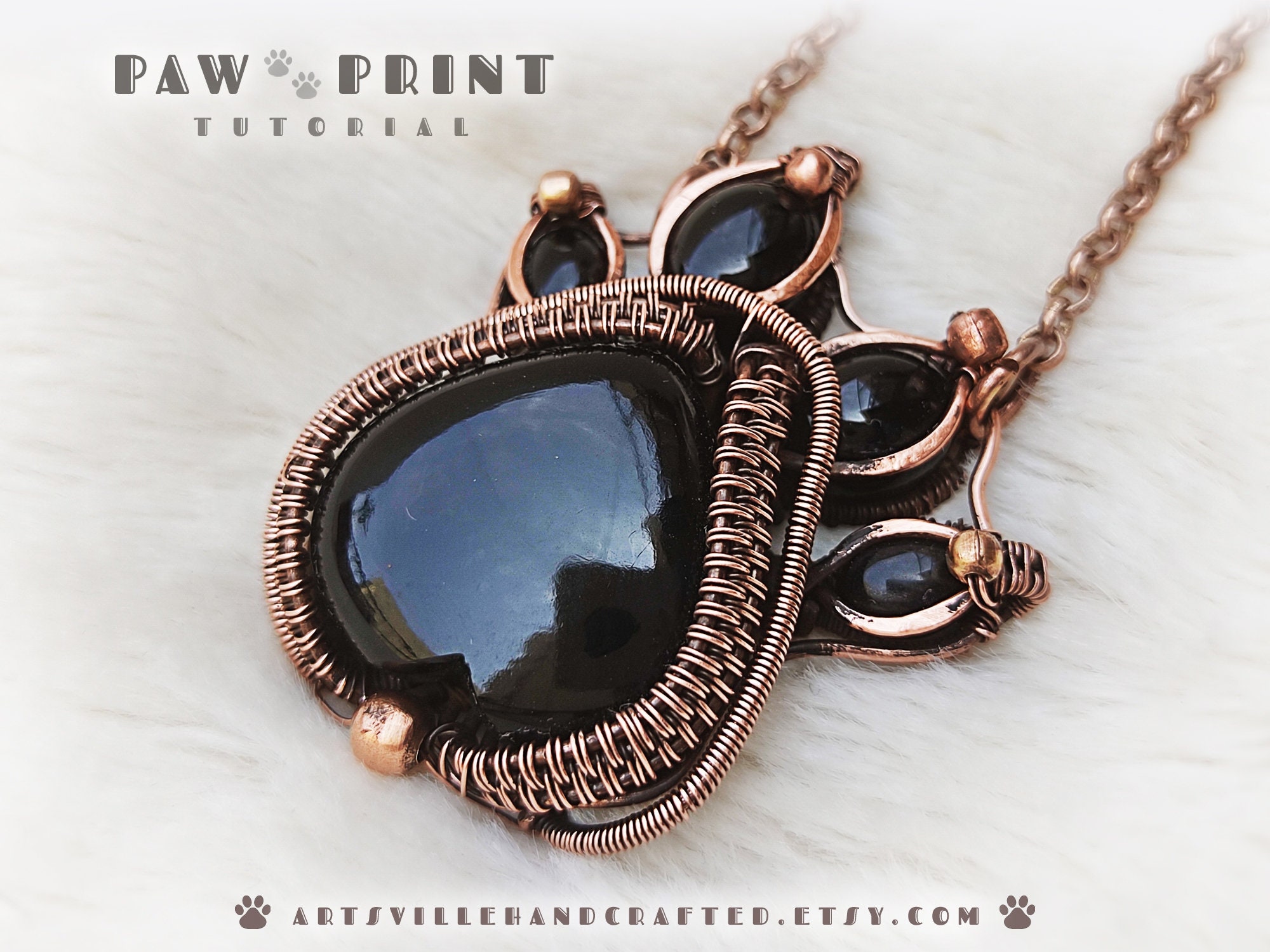 learn to create wire wrapped paw print tutorial Beginner paw print wire wrap pendant tutorial, Instant PDF download with detailed instructions