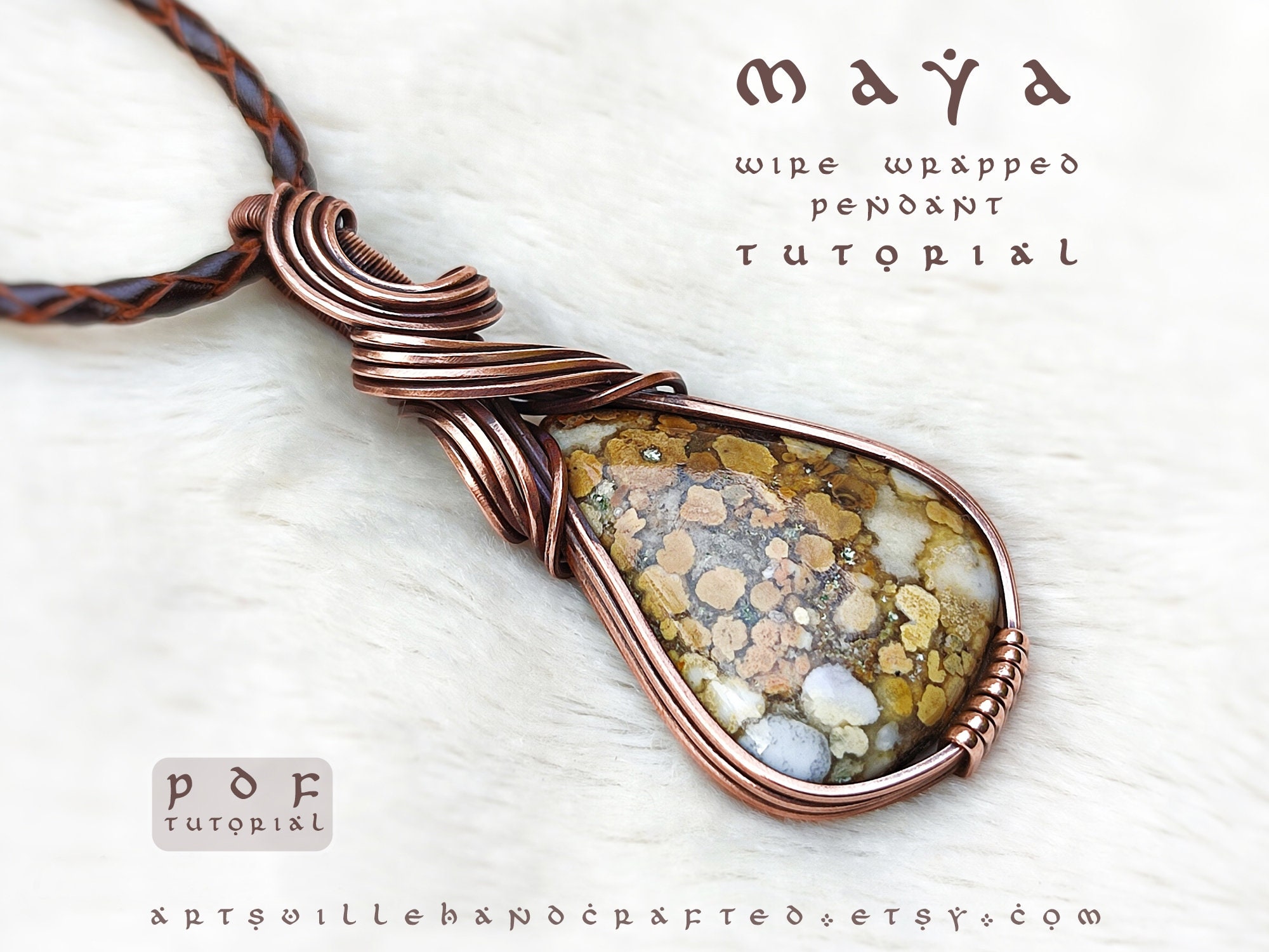 il_fullxfull.4214300979_i375.jpg Jewelry making for beginners, Wire wrap pendant PDF tutorial with step-by-step instructions, Instant download by ArtsvilleHandcrafted
