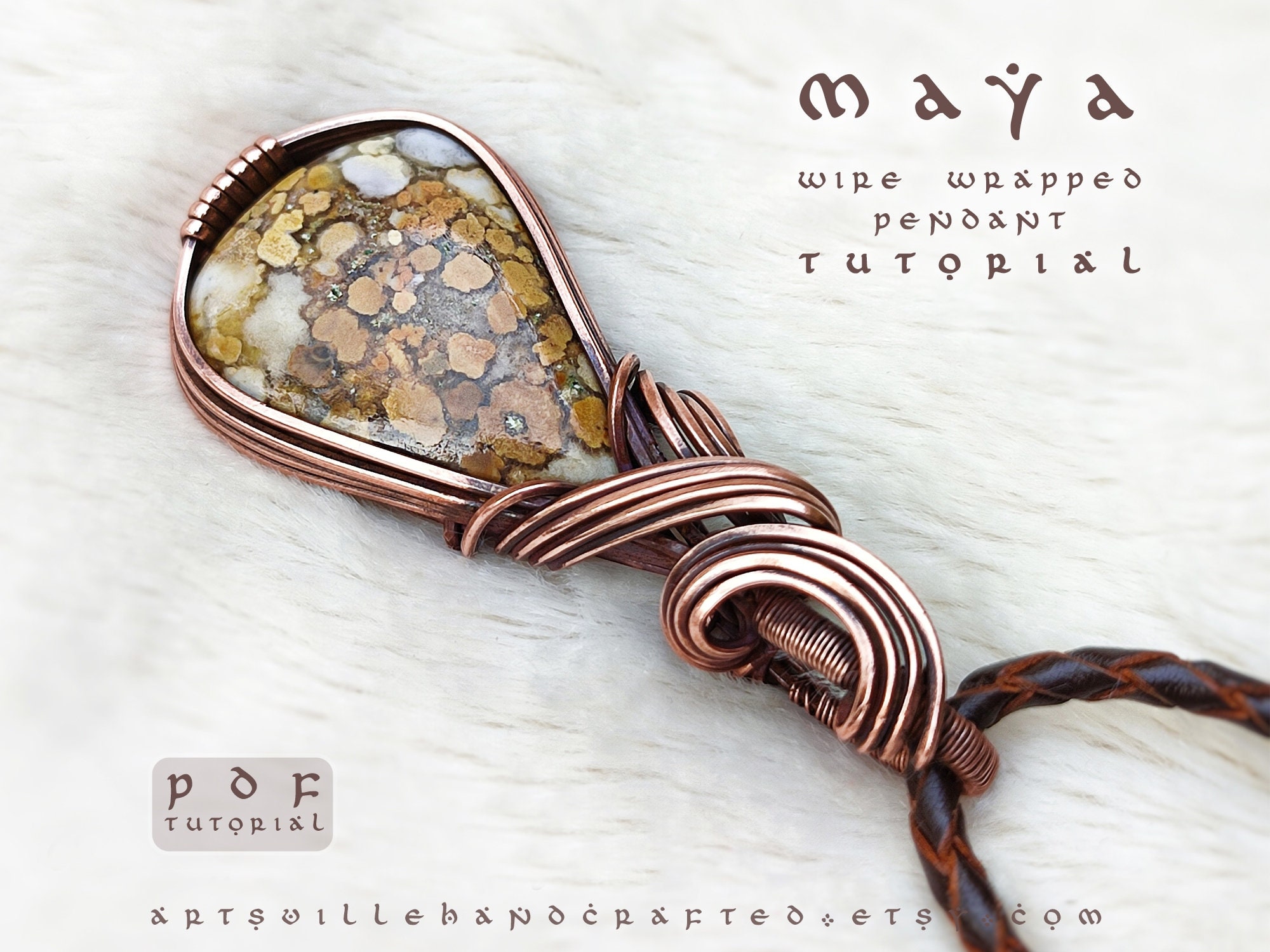 il_fullxfull.4214300981_mcvo.jpg Wire art tutorial to learn wire weaving techniques and wire jewelry, buy PDF book instant download by artsvillehandcrafted