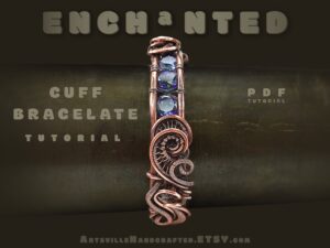 Wire jewelry bracelate making for beginners, PDF tutorial, ArtsvilleHandcrafted