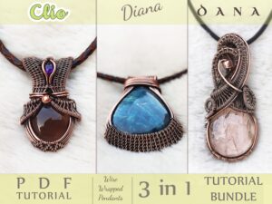 Beginner's wire work, Wire wrap pendant tutorial, PDF download, Jewelry making for beginners